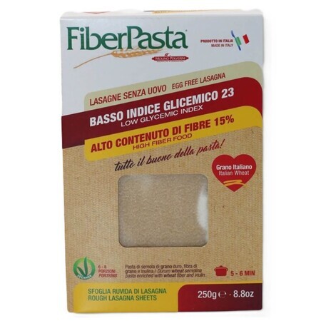Eifreie Lasagneblätter, 250 g, Fiber Pasta