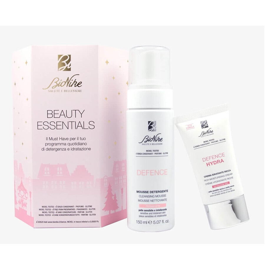 Pachet spuma demachianta 150 ml + crema hidratanta grasa 50 ml Defence beauty essentials, Bionike