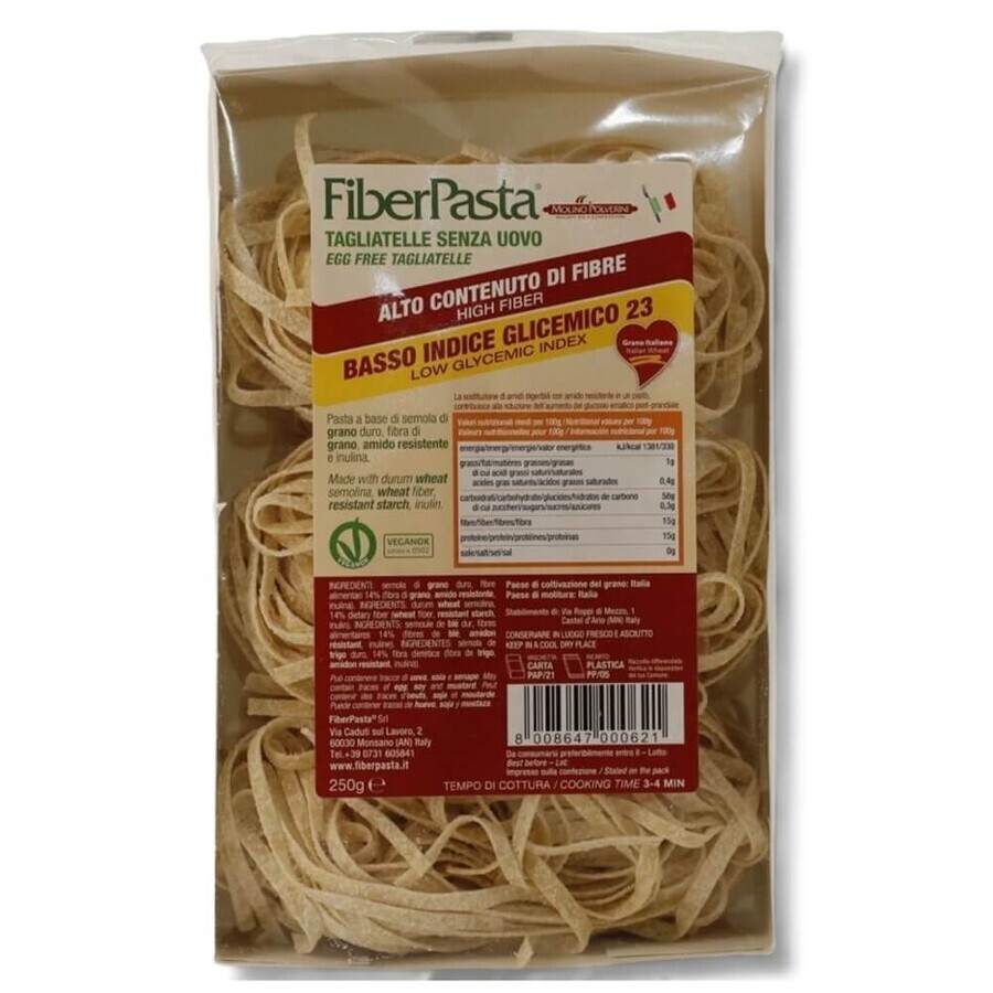 Paste tagliatelle fara ou, 250 g, Fiber Pasta