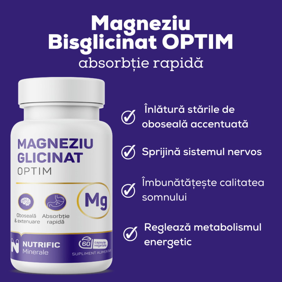 Glycinate de Magnésium Optim, 60 gélules, Nutrific