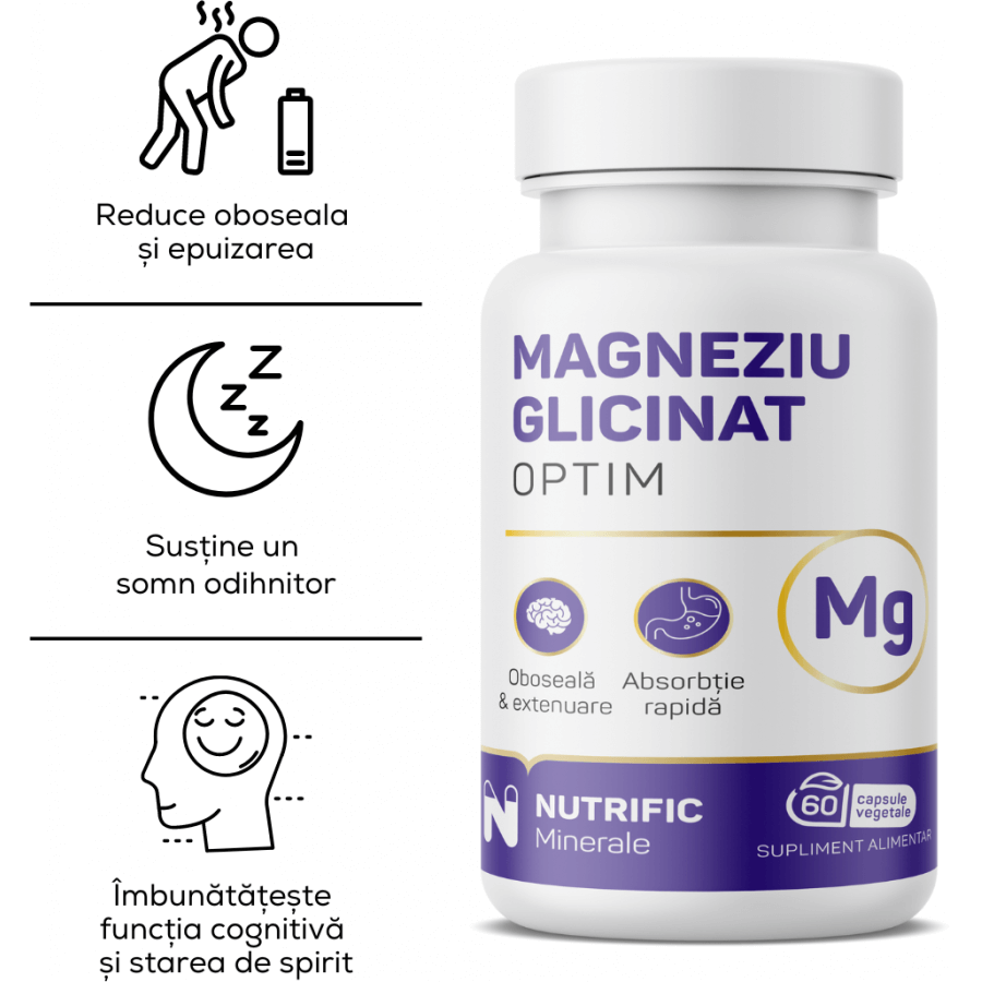 Glycinate de Magnésium Optim, 60 gélules, Nutrific