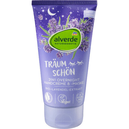 Alverde Naturkosmetik 2in1 Lavendel Handmaske und Creme, 75 ml