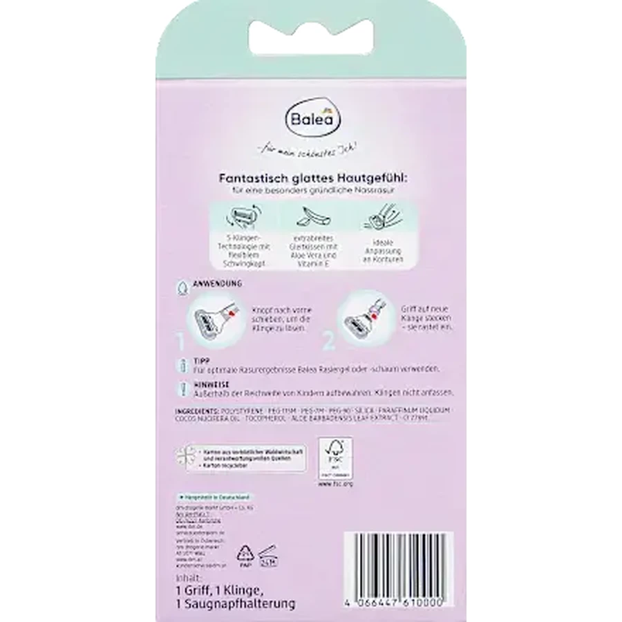Balea Fantastique scheermes met 5 mesjes, 1 stuk