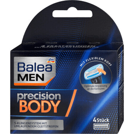 Balea MEN Precision BODY Klingen-Nachfüllpackungen, 4 Stück