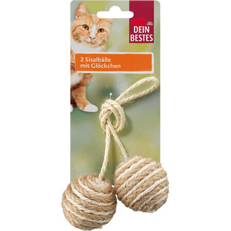 Dein Bestes Sisal Bälle mit Glöckchen für Katzen, 1 Stück