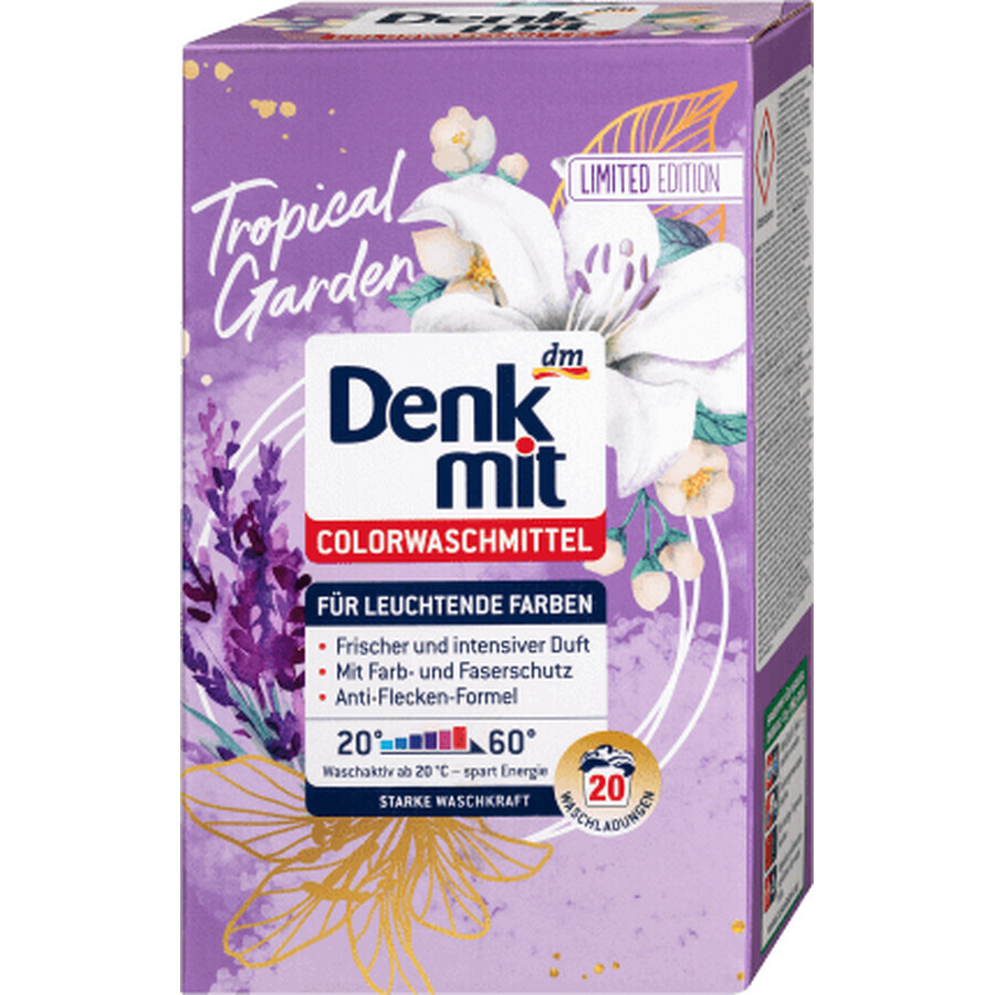 Denkmit Detergent pentru rufe colorate, pulbere, tropical garden 20 de spălări, 20 Spălări