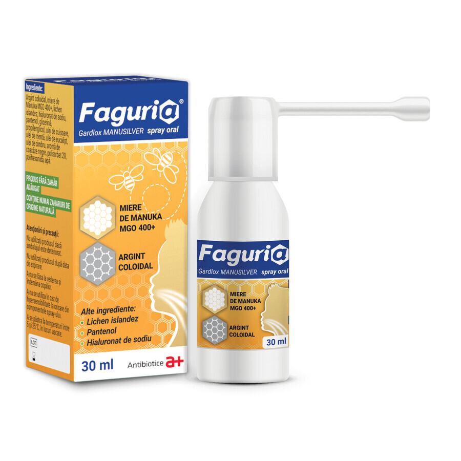 Faguria Gardlox Manusilver Mundspray, 30ml, Antibiotice SA