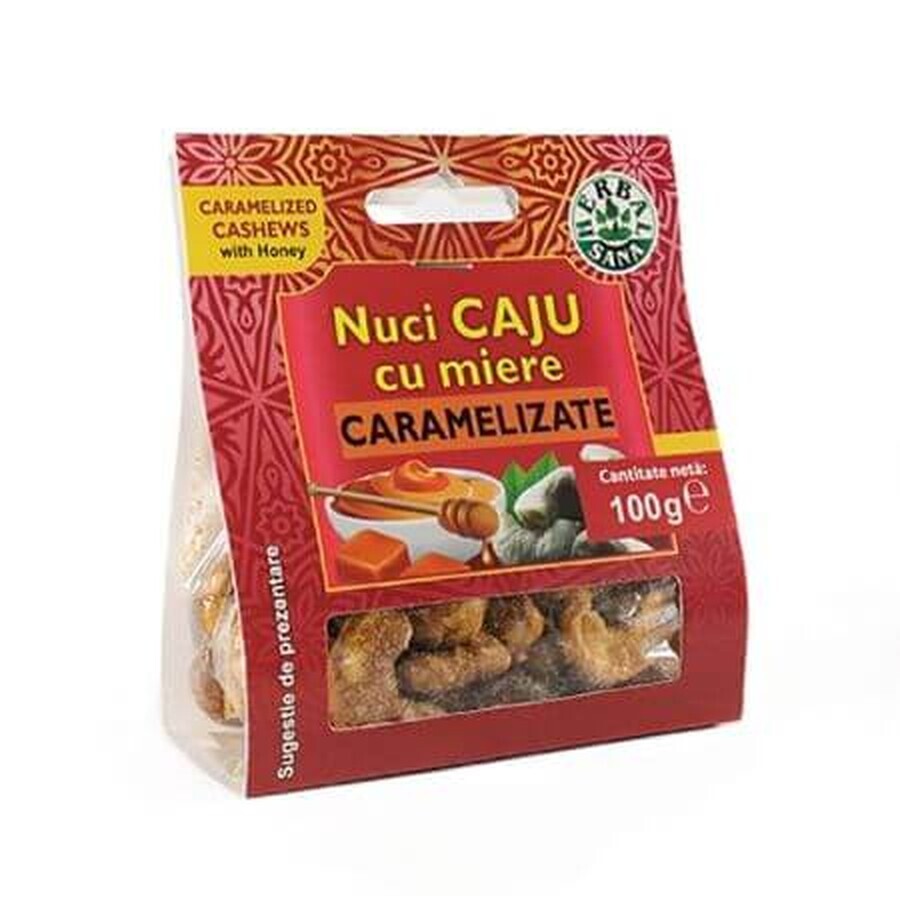 Nuci Caju cu miere caramelizate, 100 g, Herbal Sana