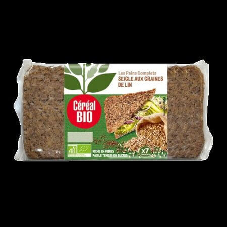 Bio-Vollkornbrot mit Roggen, Hafer und Flachs, 500 g, Müsli