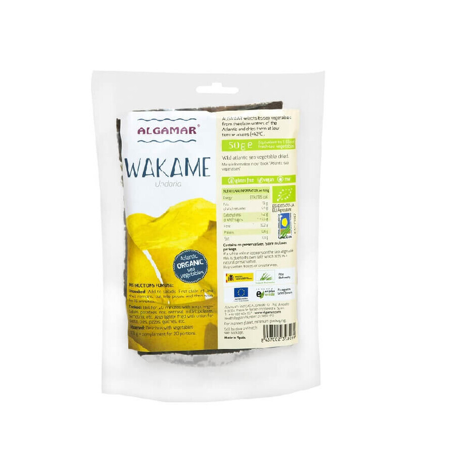 Alge wakame bio, 50 g, Algamar