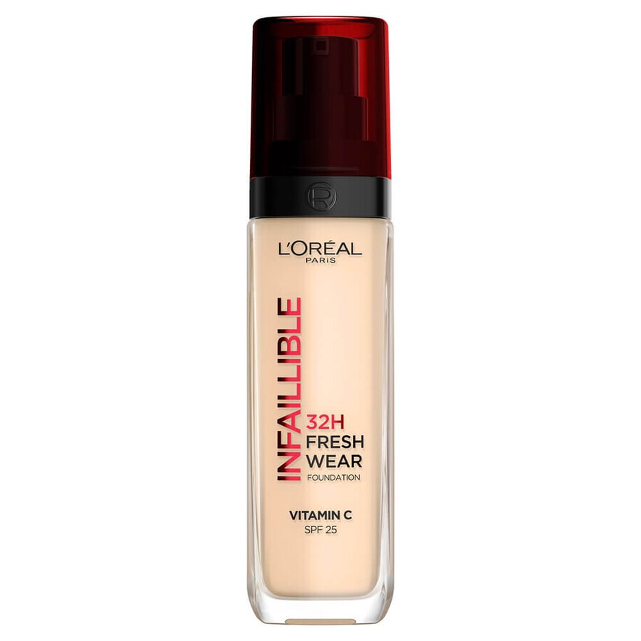 Infaillible 32H Fresh Wear 15 Fair-Light Transfer-Resistant Foundation, 30 ml, L'Oreal