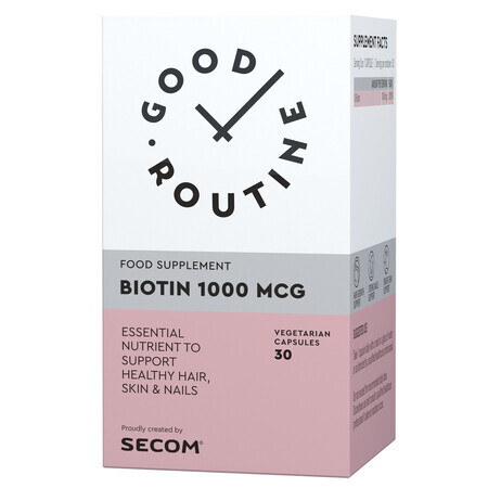 Biotin 1000 mcg Good Routine, 30 vegetarische Kapseln, Secom