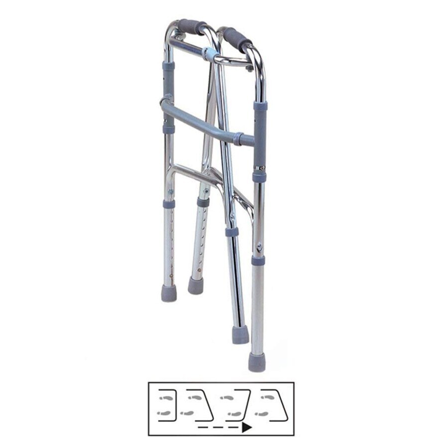 Folding walking frame, height adjustable and stepper function PR-440, 1 piece, Biogenetix