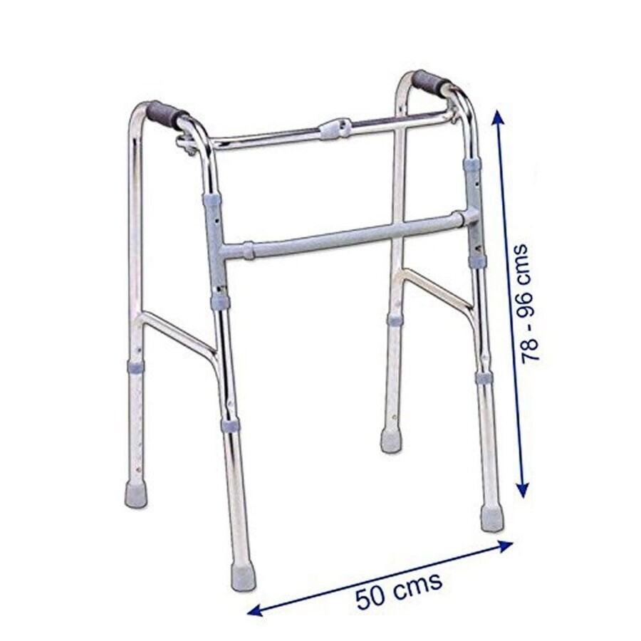 Folding walking frame, height adjustable and stepper function PR-440, 1 piece, Biogenetix