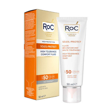 Soleil Protect 50 ml, RoC, beruhigendes Fluid für empfindliche Haut SPF50