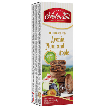 Aronia, mit Pflaumen und Äpfeln gefüllte Kekse, 180 g, Molendini