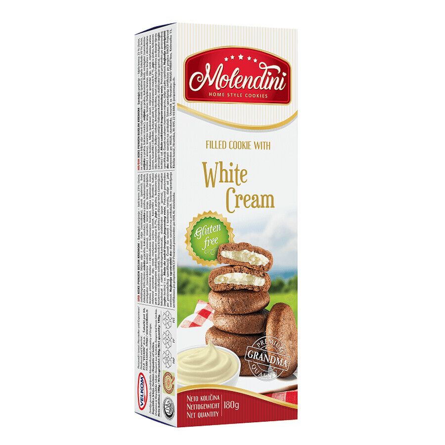 Kekse gefüllt mit weißer Creme, 180 g, Molendini
