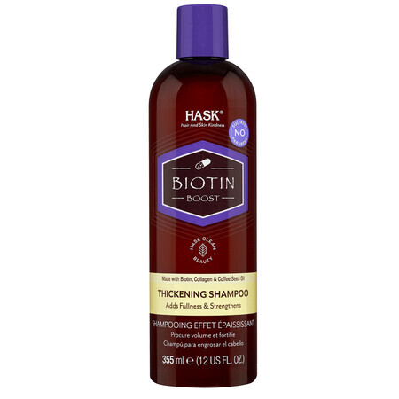 Shampoo mit Biotin, Kollagen und Kaffee für mehr Volumen Biotin Boost, 355 ml, Hask