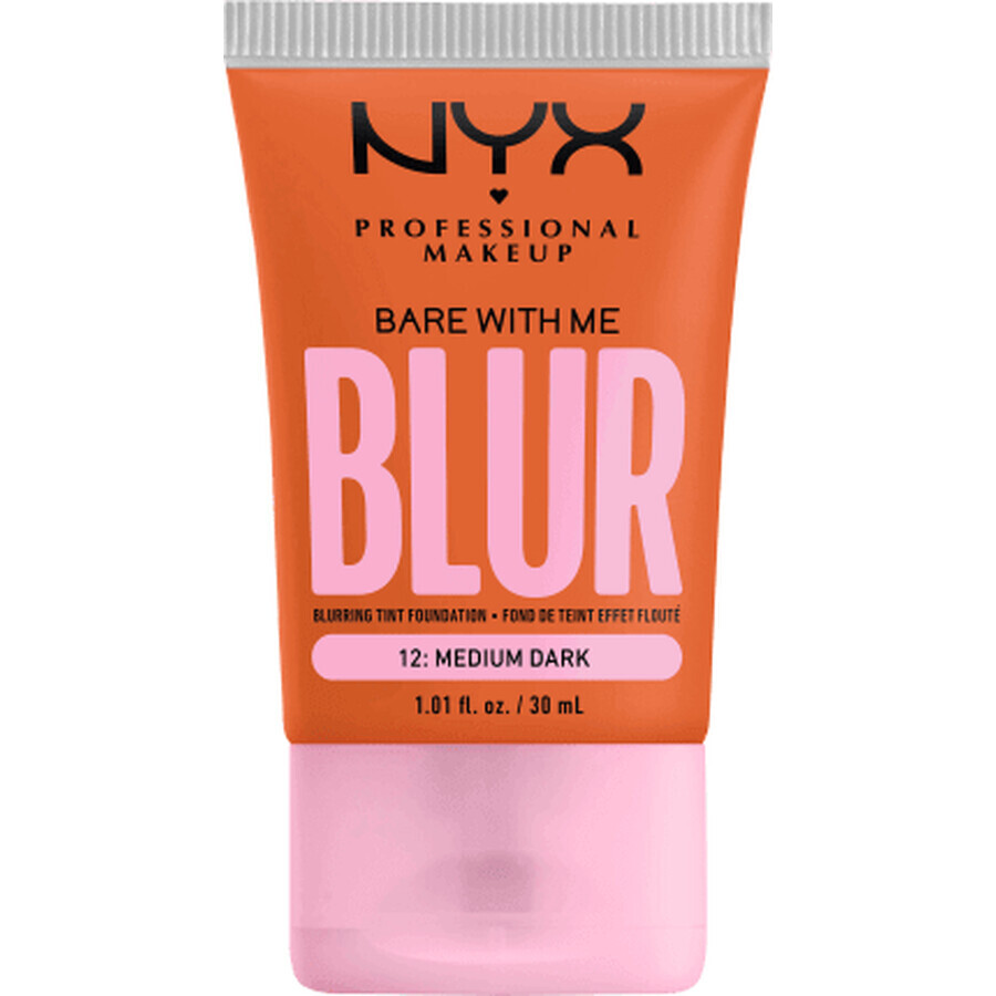 Nyx Professional MAKEUP Fond de ten Bare With Me Blur Tint 12 Medium Dark, 30 ml