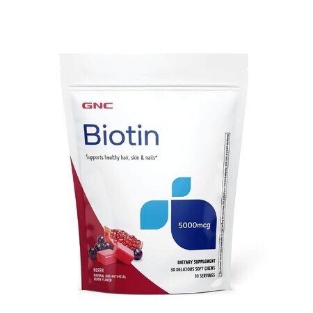 Biotin, Biotin 5000 mcg, 30 Toffees, GNC
