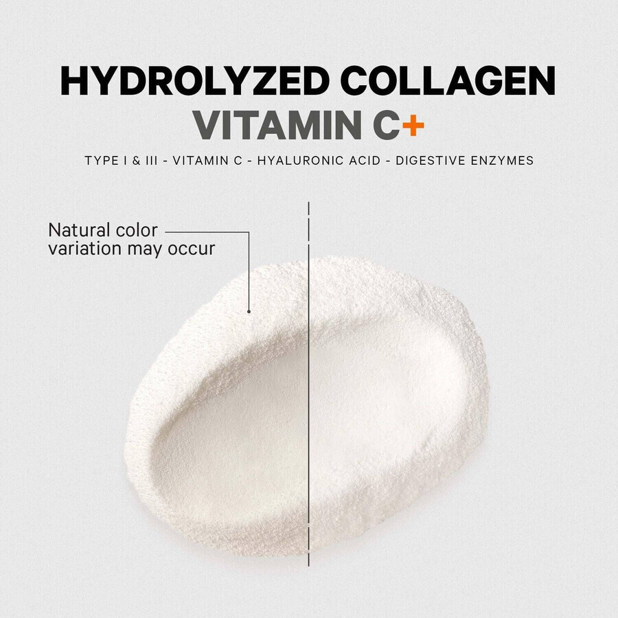 Codeage Collagen Vitamin C+, Colagen Hidrolizat cu Vitamina C si Acid Hialuronic, 283 g, GNC