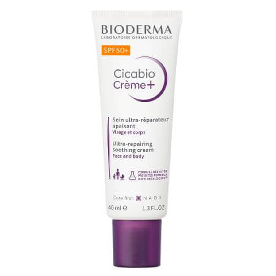 Crema reparatoare  cu SPF50+ Cicabio Creme+, 40 ml, Bioderma