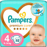 Pampers Premium Care Premium Care Baby Windel Nummer 4, 9-14kg, 52 Stück