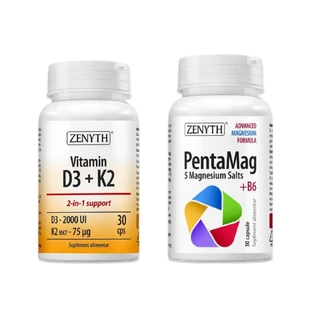 Vitamin D3 + K2 Forte 30 Kapseln + PentaMag 30 Kapseln, Zenyth