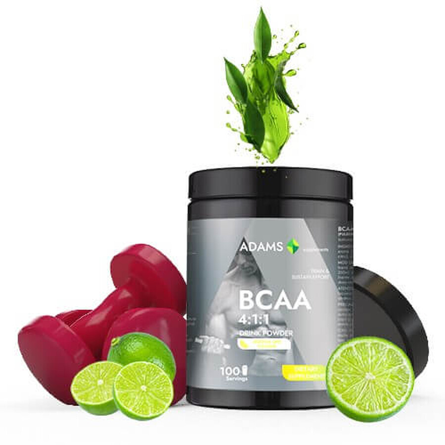 BCAA 4:1:1 pulbere aroma lamaie si lime,400 g, Adams