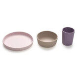 Set of 3 silicone food containers, Purple, Pink and Grey, Melii