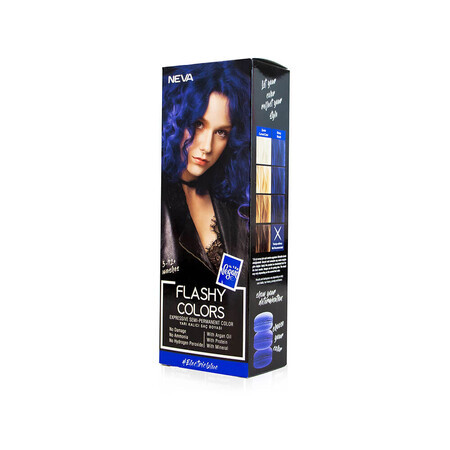 Flashy Colors Electric Blue, Vopsea semi-permanenta 100% vegana, Neva, 100 ml