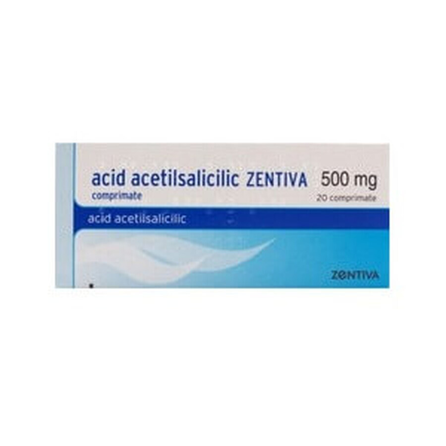 Acid Acetilsalicilic, 500 mg, 20 comprimate, Zentiva