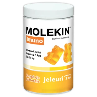 Molekin Imuno pentru +3 ani, 60 jeleuri gumate cu aromă de portocale, Zdrovit 