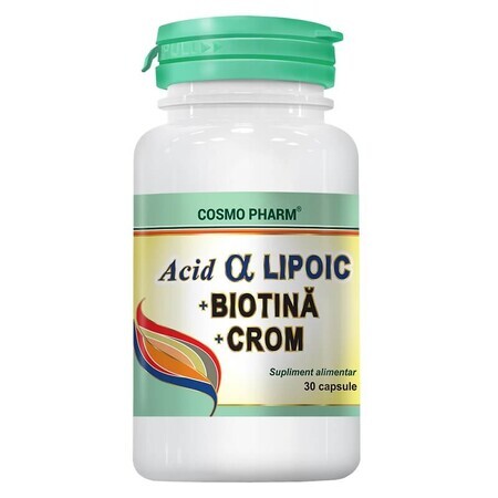 Alpha-Liponsäure mit Biotin und Chrom, 30 Kapseln, Cosmopharm