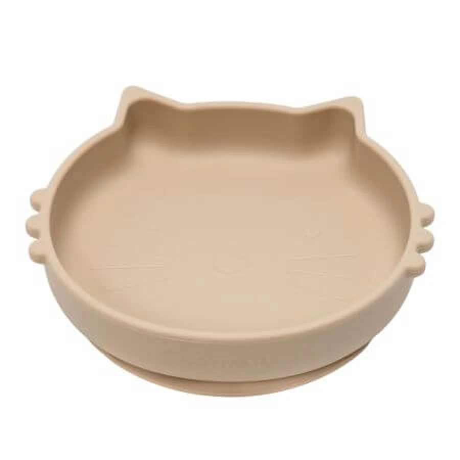 Kitty II siliconen kom, 6 maanden+, Bubble Beige, Appekids
