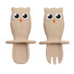 Eule Silikon-Besteck-Set, 6 Monate+, Blase Beige, Appekids