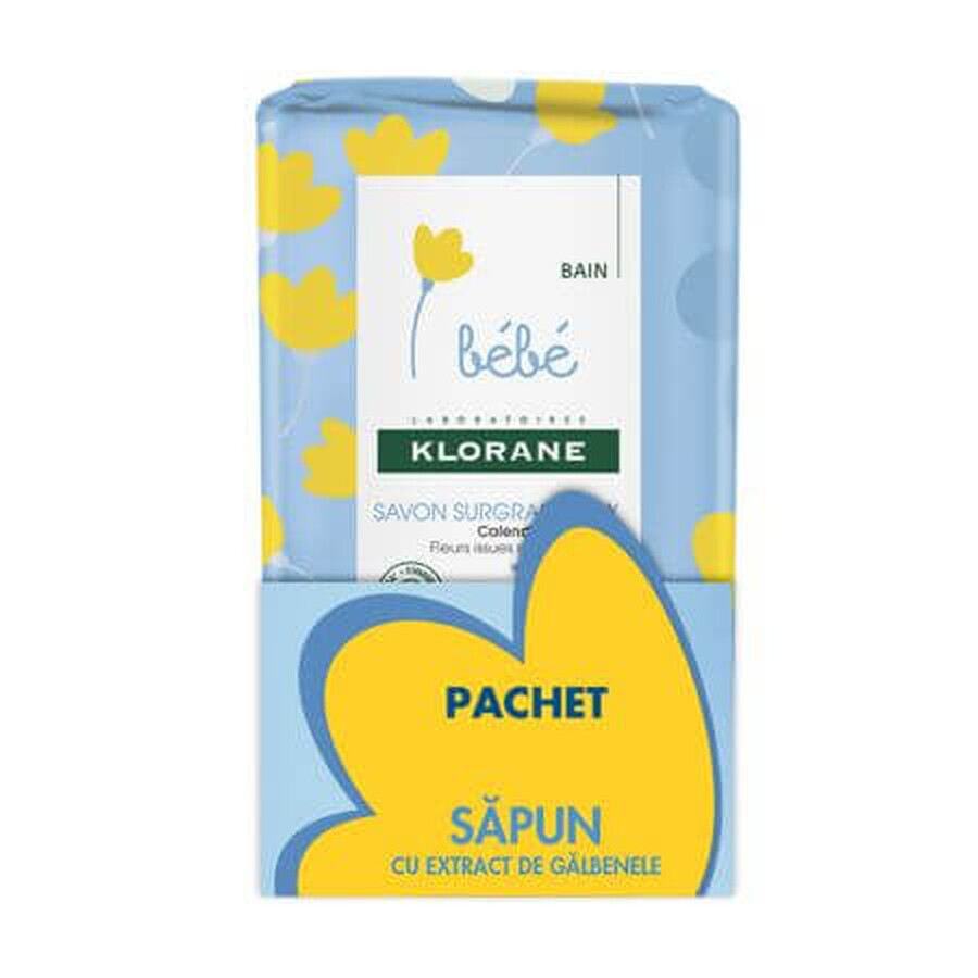 Pachet Sapun pentru copii, 250 g + 250 g, Klorane Bebe