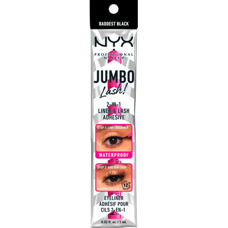 Nyx Professional MakeUp Jumbo Lash! eyeliner și adeziv pentru gene false 2in1 negru, 1 ml