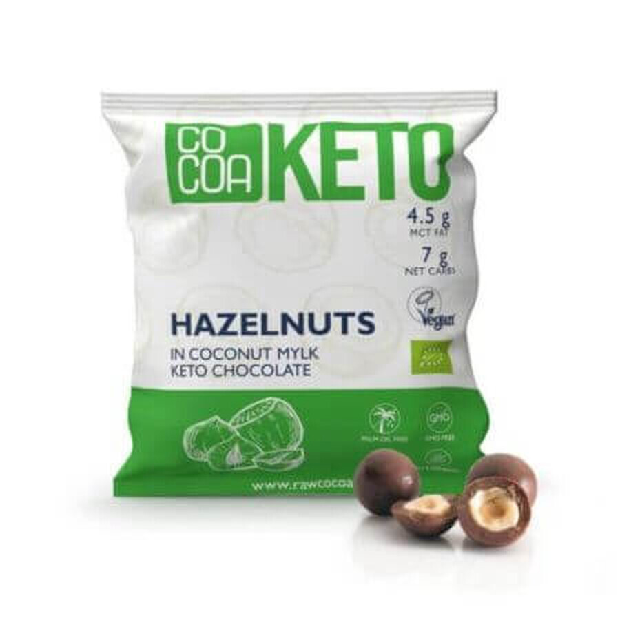 Keto Bio-Erdnüsse mit Schokoladenüberzug und Kokosnuss, 70 g, Kakao
