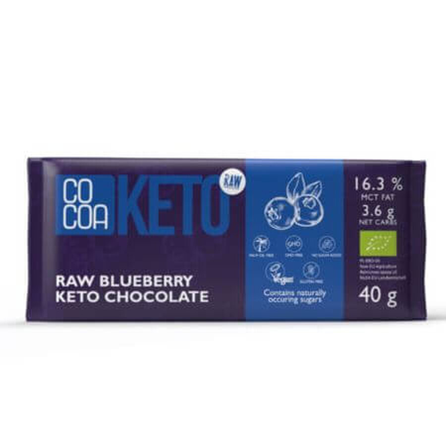 Bio-Schokolade mit Blaubeeren Keto, 40 g, Kakao
