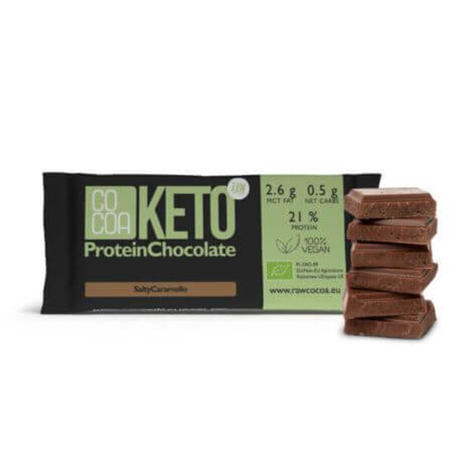 Bio-Schokolade mit gesalzenem Karamell Keto, 40 g, Kakao