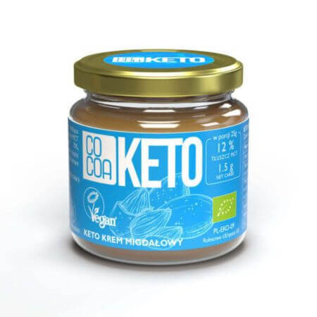 Bio-Mandelcreme mit Kokosnussöl MCT Keto, 200 g, Kakao