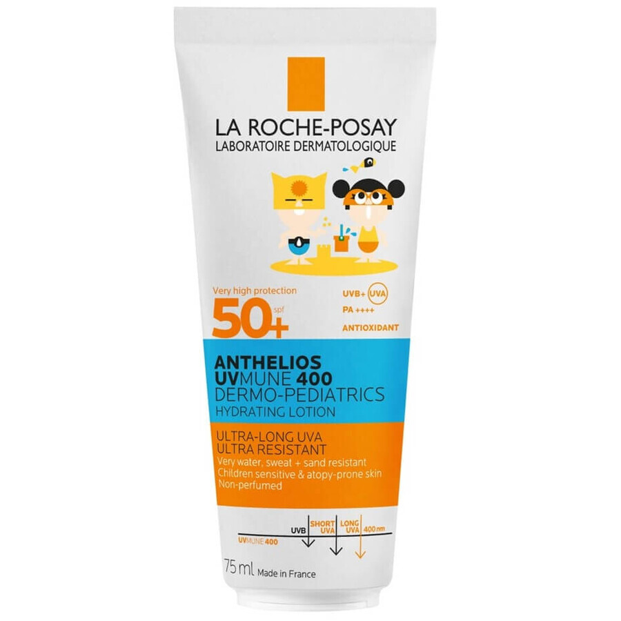 Anthelios Dermo-Pediatrics Feuchtigkeitslotion mit SPF 50+ für Gesicht und Körper von Kindern, 75 ml, La Roche-Posay