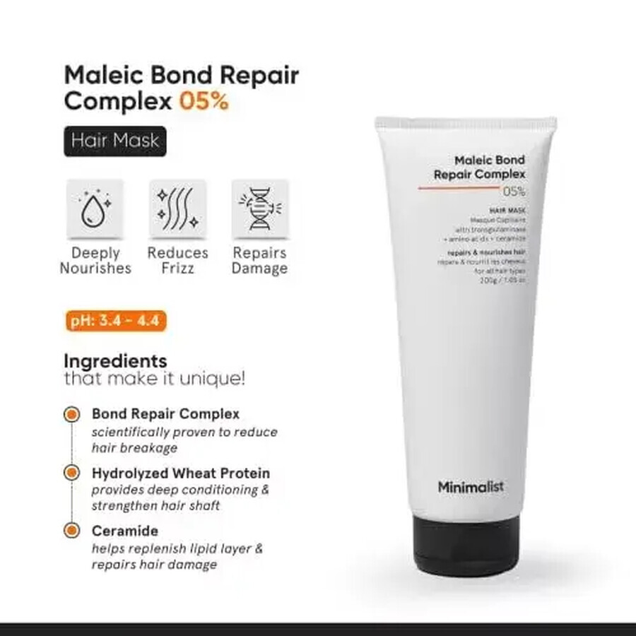 Hair Repair Mask Maleic Bond Repair Complex 0,5%, 200 ml, Minimalist