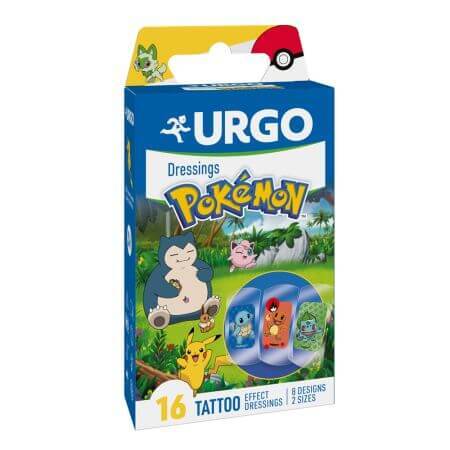 Pokemon Tattoo Baby Aufnäher, 16 Stück, Urgo