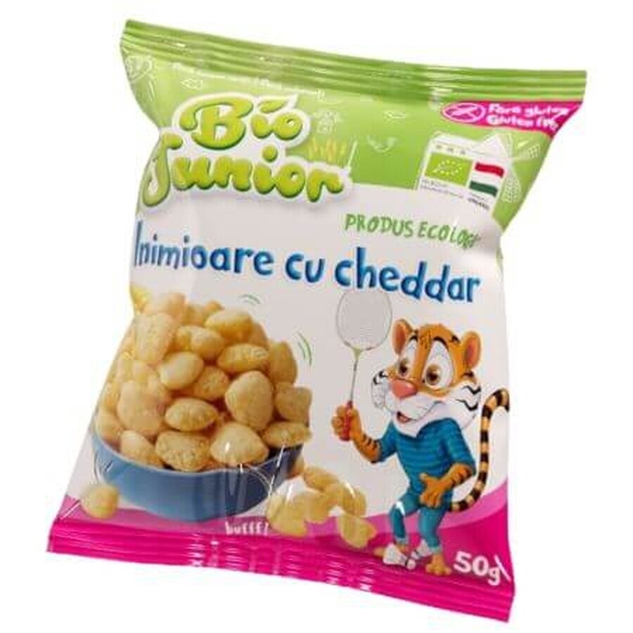 Herz-Puffs mit Cheddar-Käse, 50 g, Bio Junior