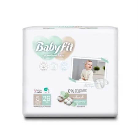 Scutece Bio Junior, Nr. 5, 11-25 kg, 26 bucati, Babyfit