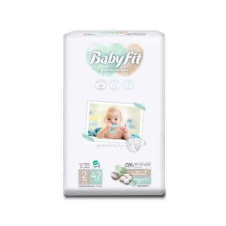 Pañales ecológicos, nº 2, 3-6 kg, 42 piezas, Babyfit