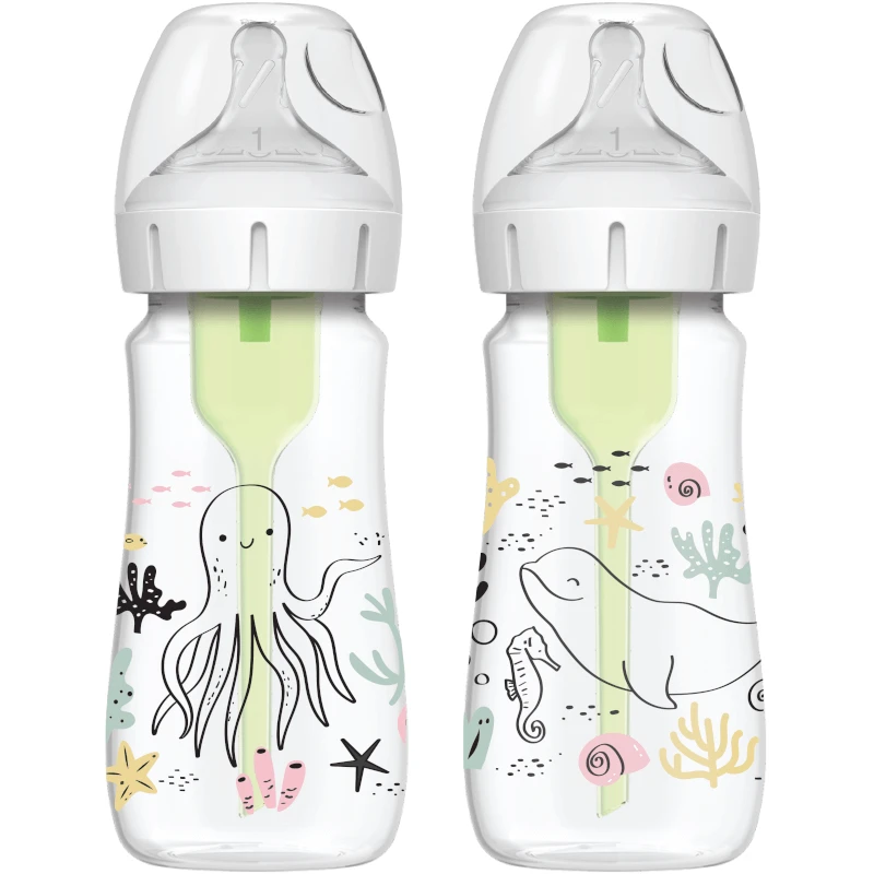 Weithalsflaschen-Set Optionen Plus, 270 ml, 2 Stück, Mädchen, Dr. Browns