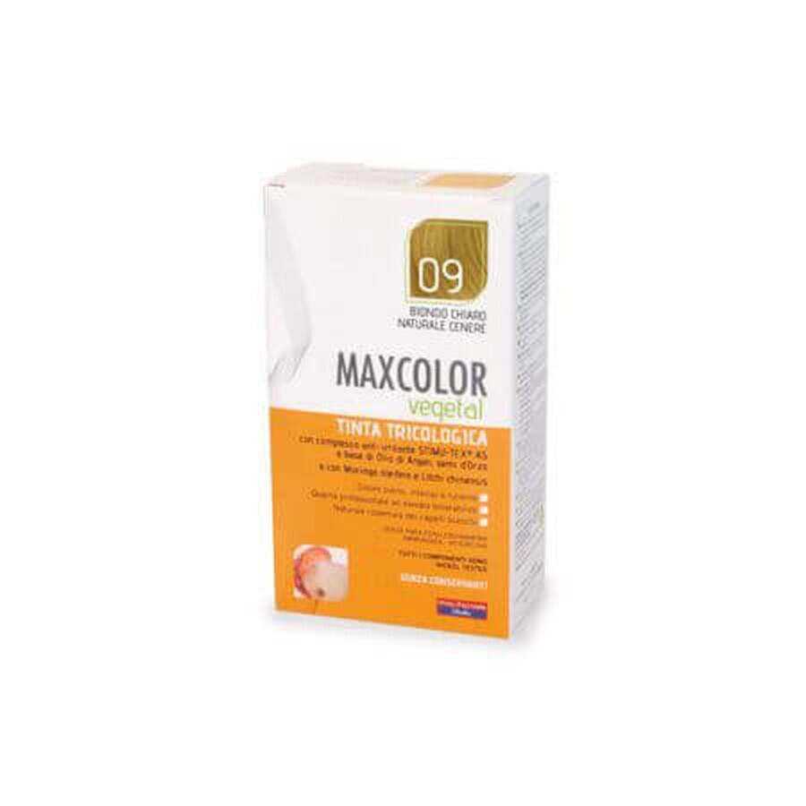 Pflanzliches Haarfärbemittel, Farbton 09 Hellgrau-Blond, 140 ml, MaxColor